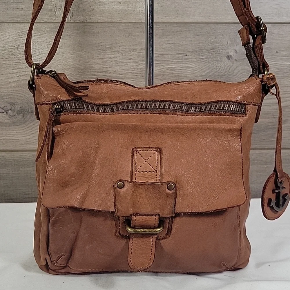 Harbour 2Nd for Anthropologie Brown Leather Crossbody Bag